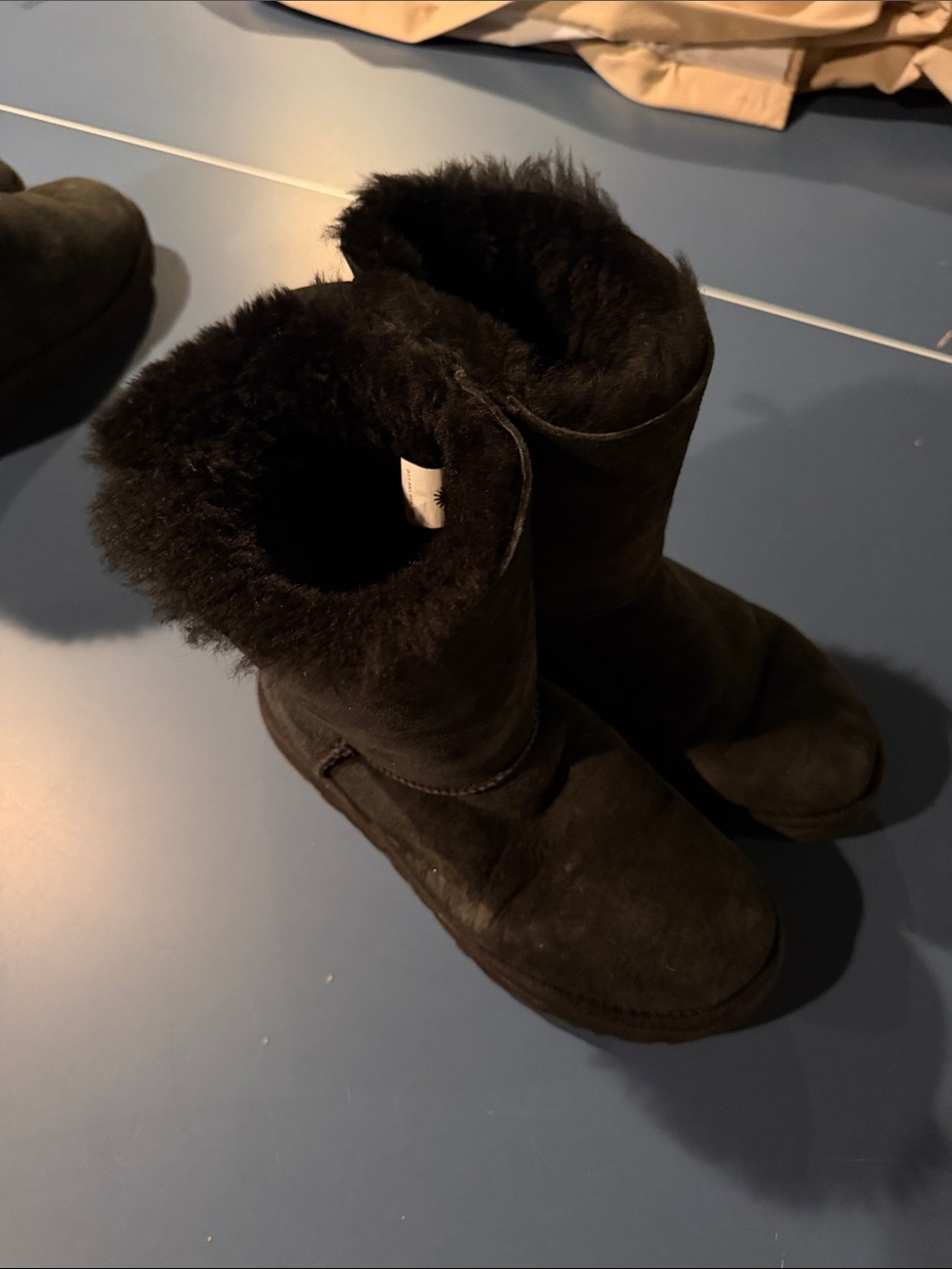 UGG Black Short Shearling Winter Boots